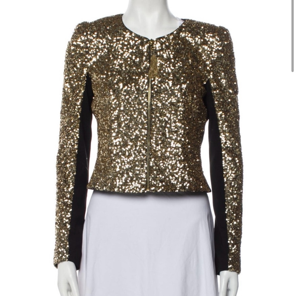 Gold Sequin Jacket-Badgley, size 6, used